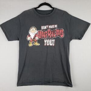 Disneyland x Hanes Women's M Don't‎ Make Me Unfriend You Grumpy Tee Shirt Black